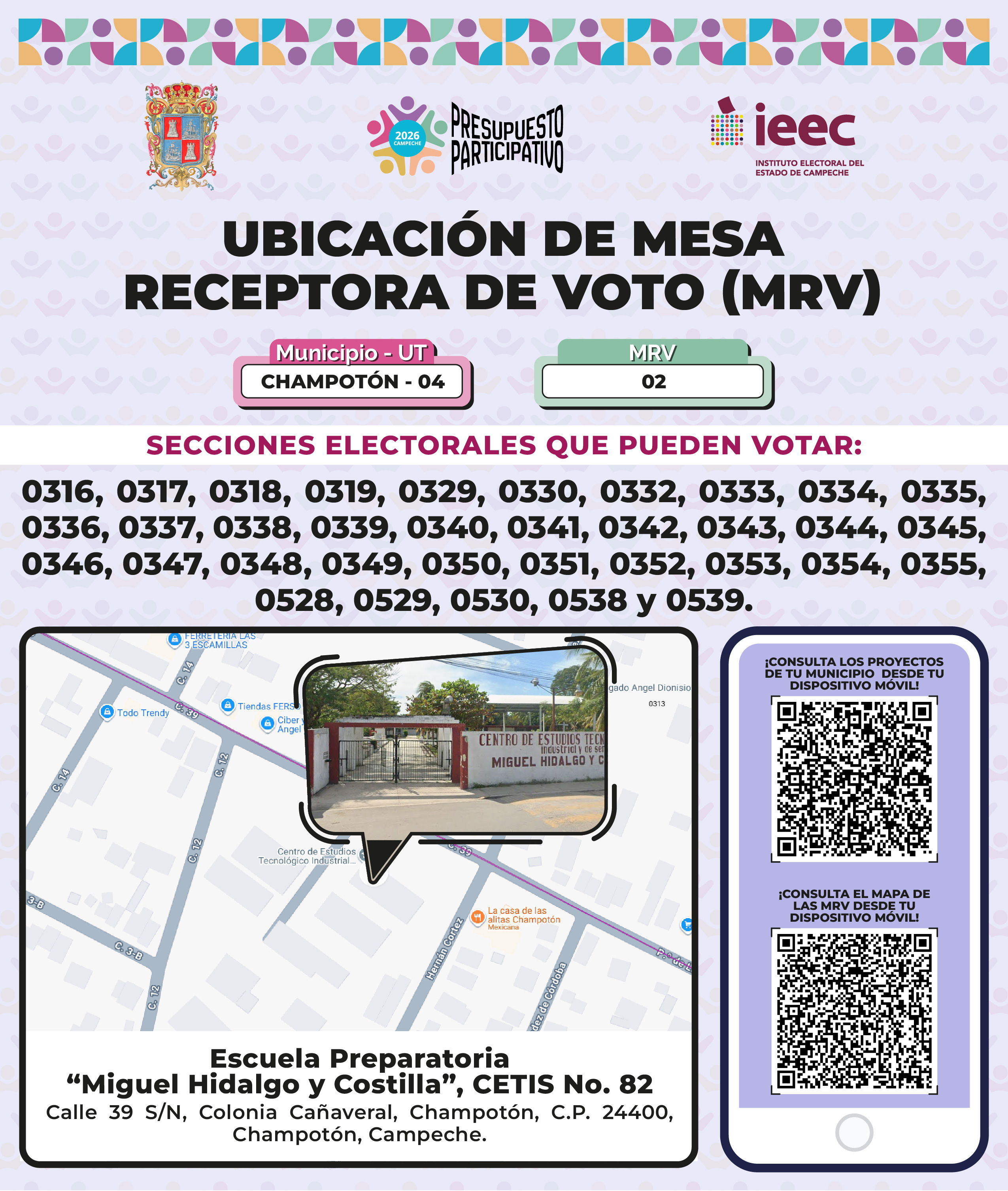 Ubicación de Mesas Champotón 2